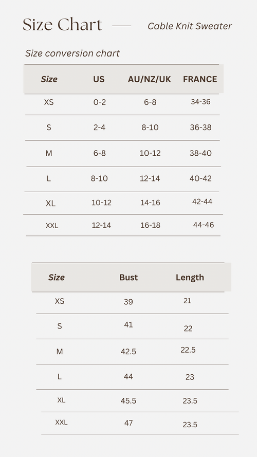 size chart