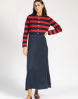 Navy & Red Striped Cardigan