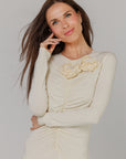 Rosette Dress Pale yellow