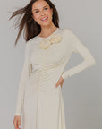 Rosette Dress Pale yellow