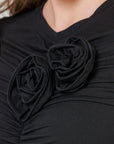 Rosette Dress Black