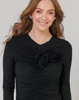 Rosette Dress Black