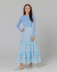 Eyelet blue skirt