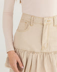 Tan Ruffle Skirt