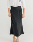Black Waisted  Slip Skirt