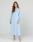 Blue Linear Cotton Maxi