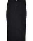 Black Panel Denim Skirt