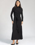 Black Waisted Wrap Maxi