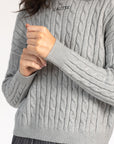 Grey Cable Knit Sweater