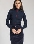 Navy Seam Turtleneck