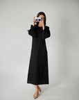 Black Linear Cotton Maxi