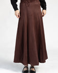 Bordeaux Suede Panel Skirt