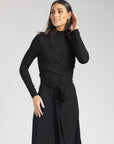 Black Waisted Wrap Maxi