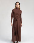 Bordeaux Waisted Wrap Maxi