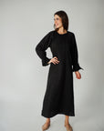 Black Linear Cotton Maxi