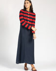 Navy & Red Striped Cardigan