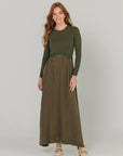 Green pointelle maxi