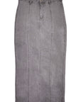 Grey Panel Denim Skirt