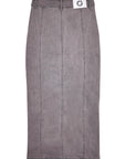 Grey Panel Denim Skirt