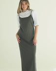 Heathered Grey/Black  Slip Dress