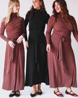 Bordeaux Waisted Wrap Maxi